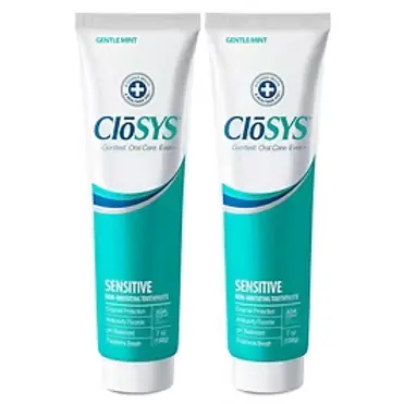 CloSYS Fluoride Toothpaste, 7 Ounce (2 Pack), Gentle Mint, Whitening, Enamel Protection