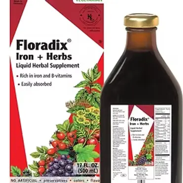 Floradix, Floradix Iron & Herbs Vegetarian Liquid Supplement for Energy Support