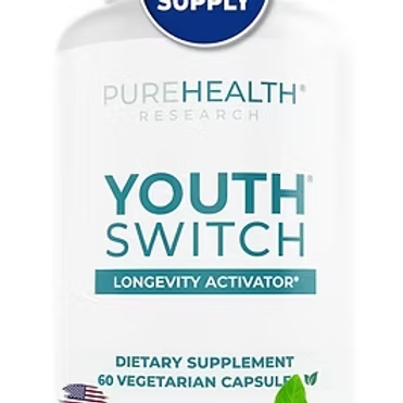 PUREHEALTH RESEARCH Youth Switch - Anti Aging Supplement with Ashwagandha Extract 600 mg KSM-66