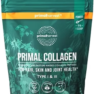 Primal Harvest Collagen Powder for Women or Men Primal Collagen Peptides Powder Type I & III, 10 Oz Collagen Protein Powder for Hair, Skin, Nails