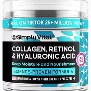 SimplyVital Face Moisturizer Collagen Cream - Anti Aging Neck and Décolleté