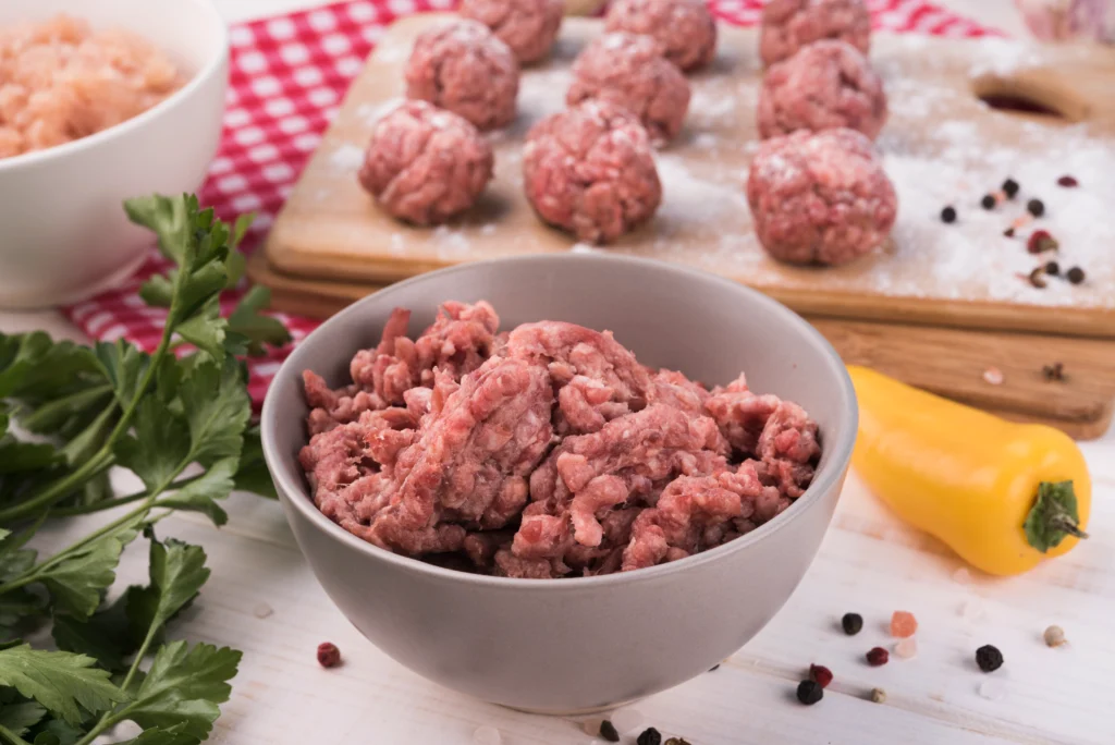 Beef, ground, 80% lean meat 20% fat, raw