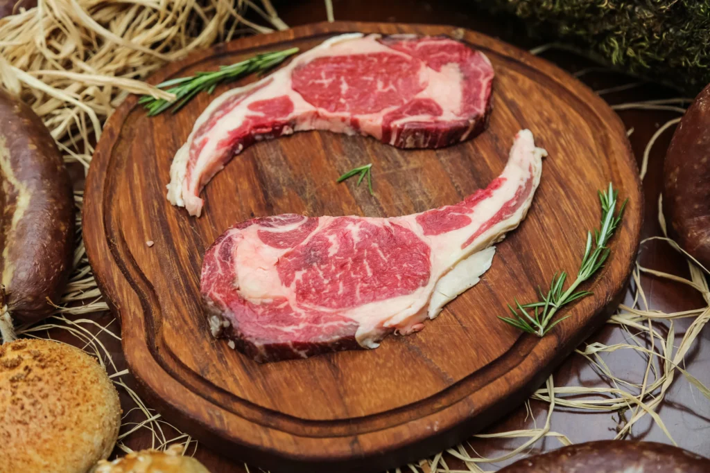Beef, ribeye, steak, boneless, choice, raw