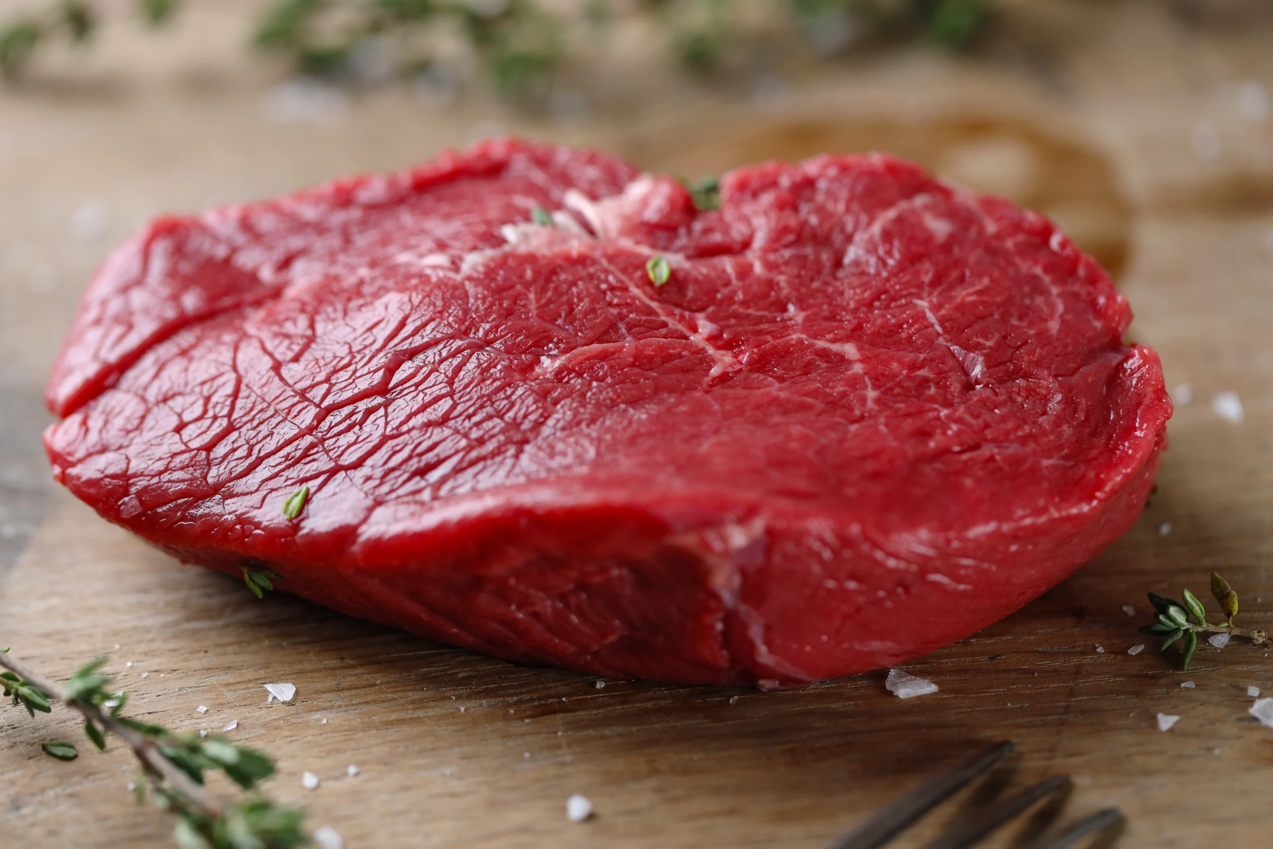 Beef, round, eye of round roast, boneless, separable lean only, trimmed to 0 fat, select, raw