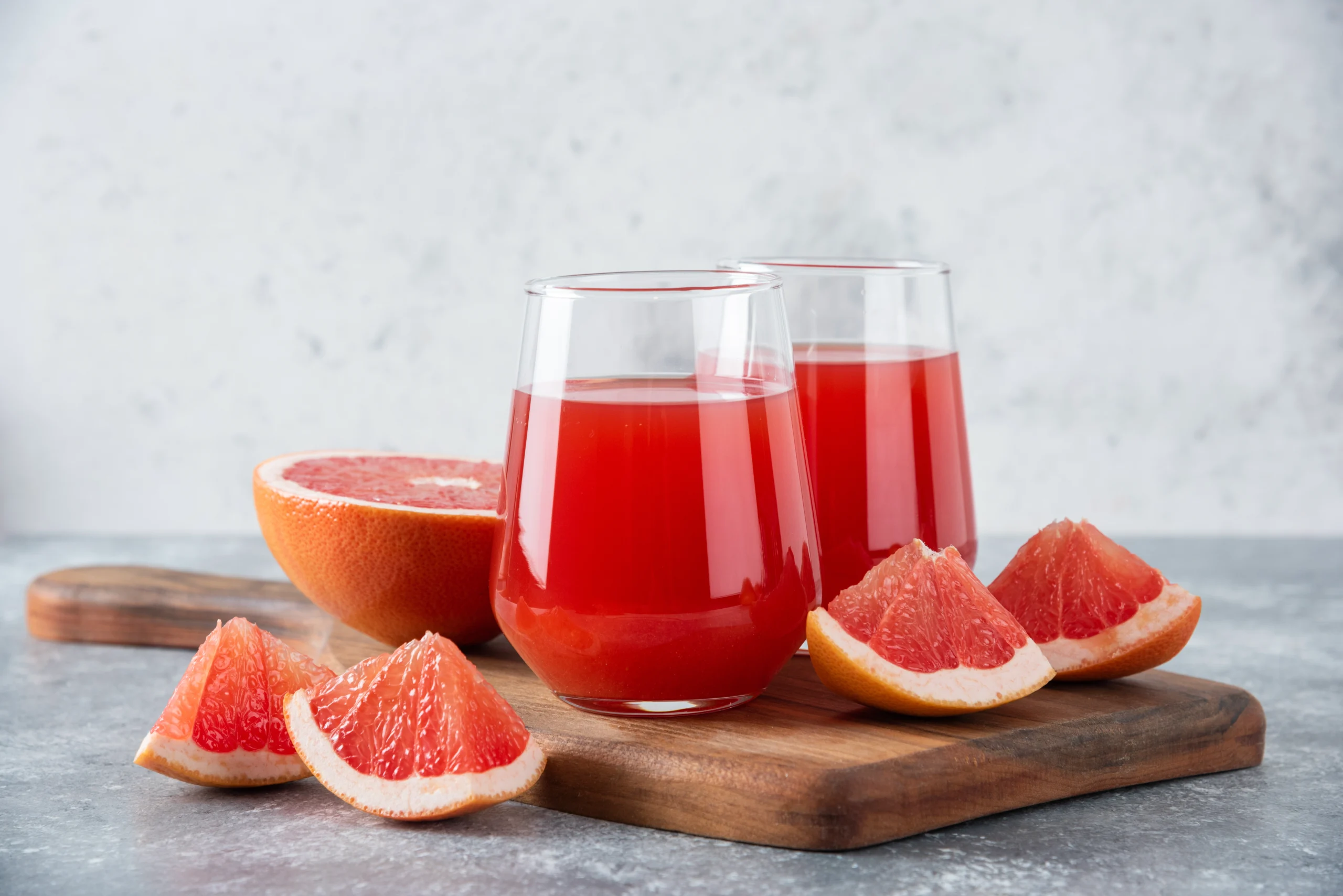 Grapefruit juice, red, not fortified, not from concentrate, refrigerated