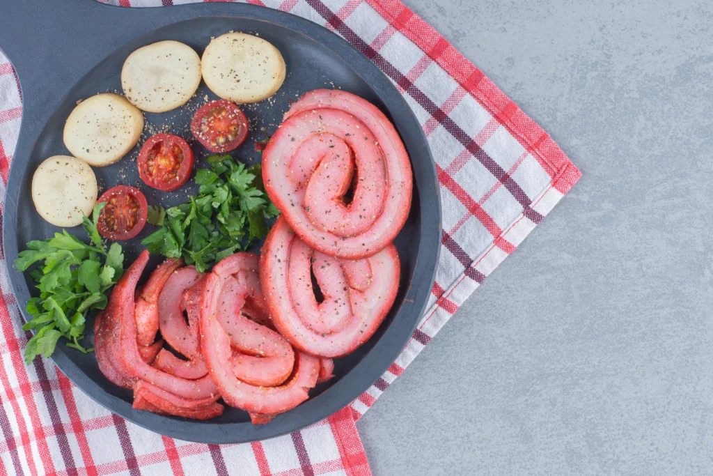 Sausage, breakfast sausage, beef, pre-cooked, unprepared
