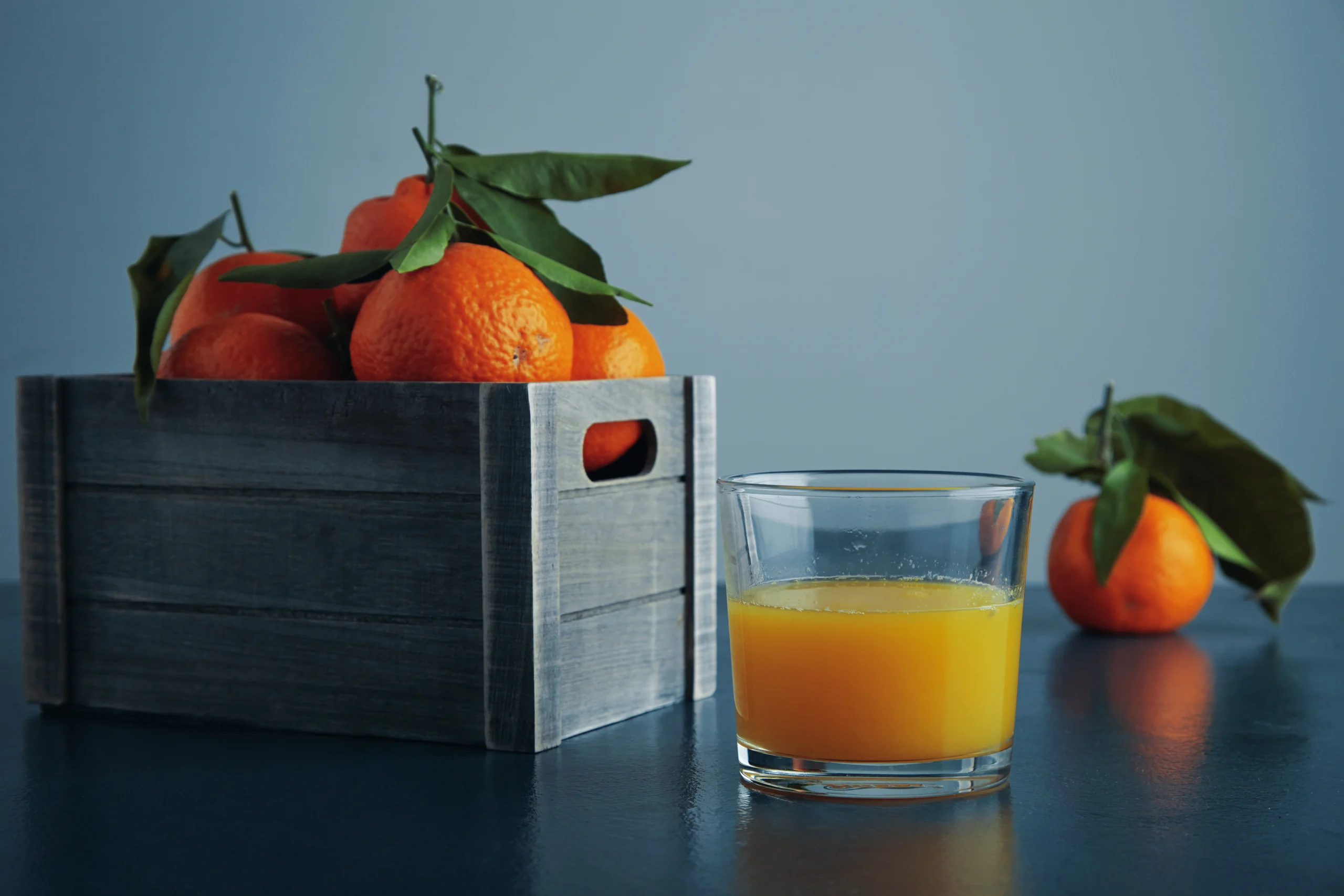Orange juice, no pulp, not fortified, not from concentrate, refrigerated