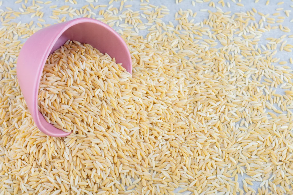 Rice, brown, long grain, unenriched, raw